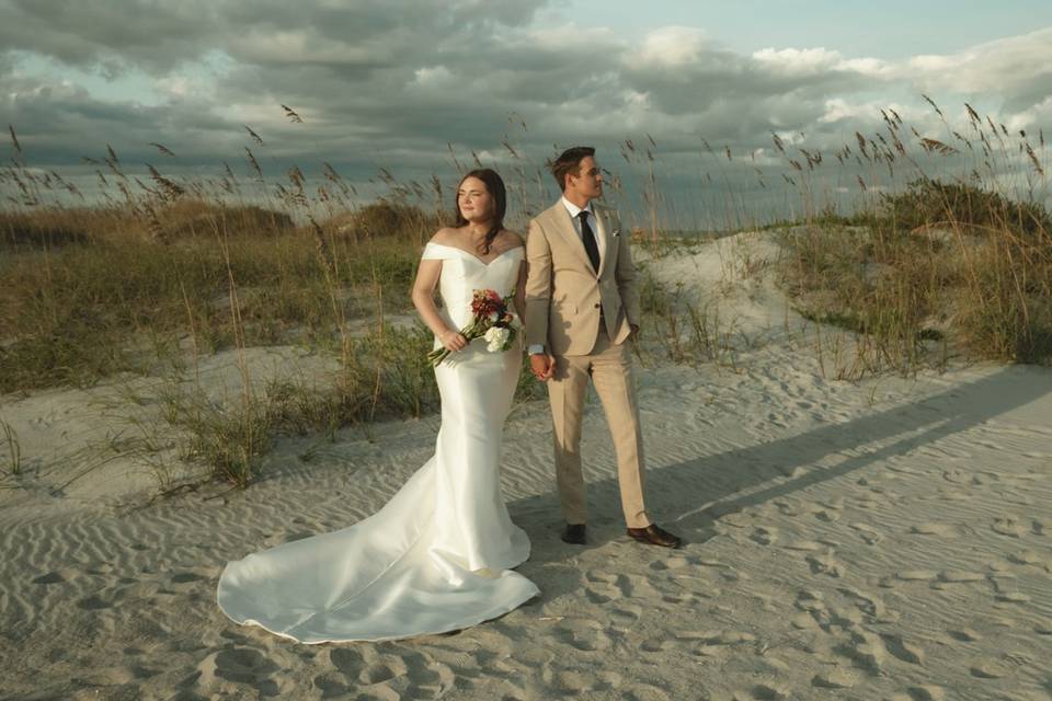 Bride and Groom on the beach