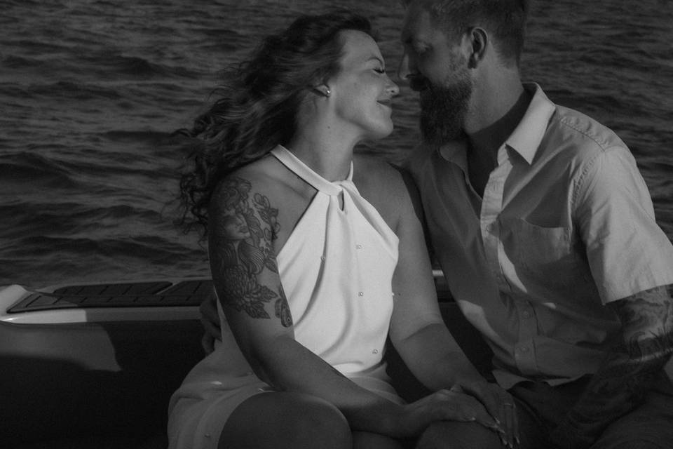 Boat engagement photo St. Pete
