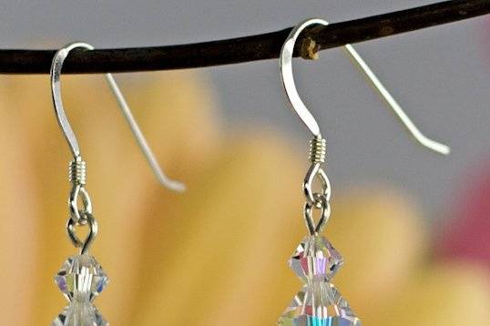 The Amy crystal earrings. Available in over 40 colors! Also available as clip-ons.