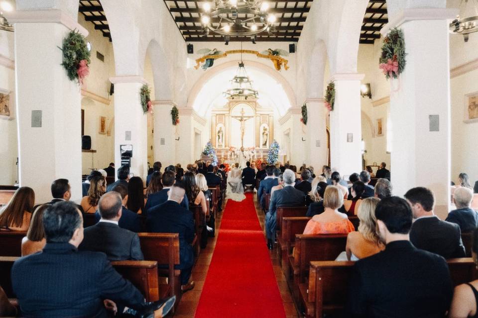 Red carpet in the chapel