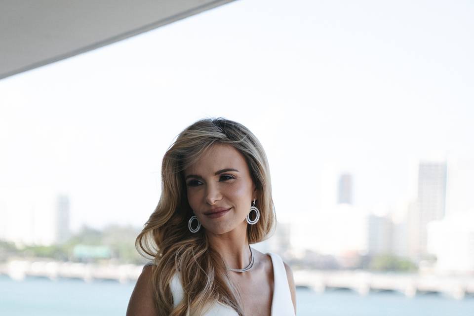 Bride in her balcony
