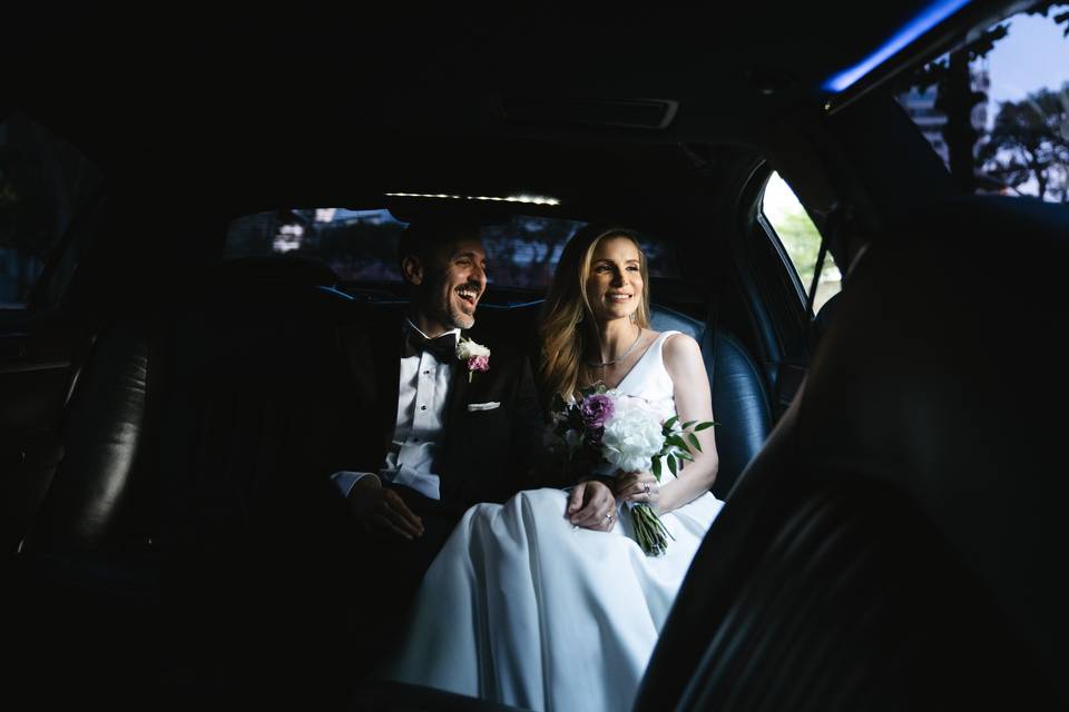 Couple in the limo
