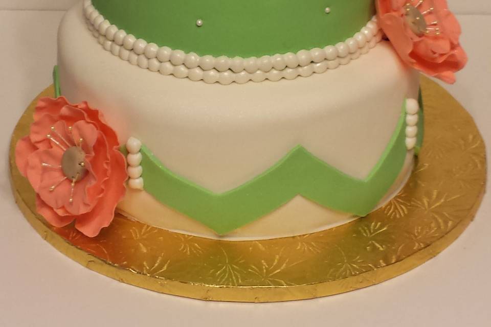 Peach and green