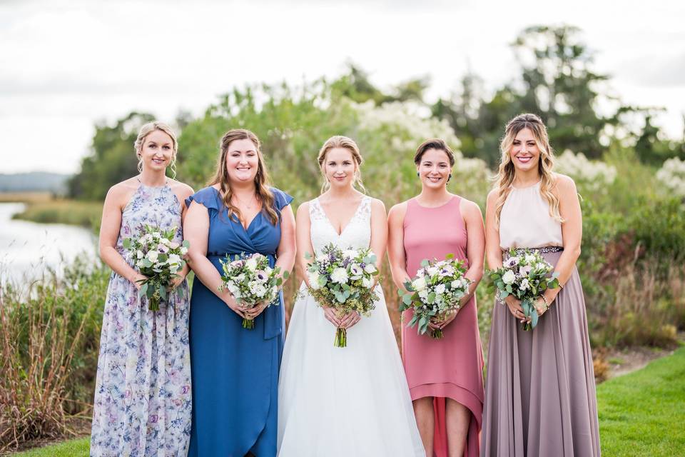 Bride and bridesmaids