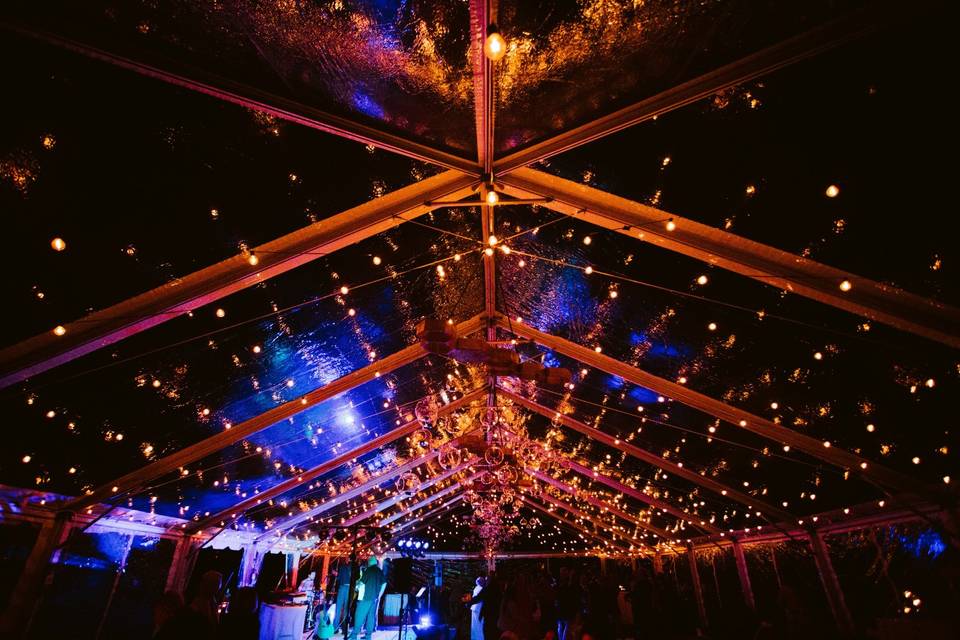 Clear tent lighting