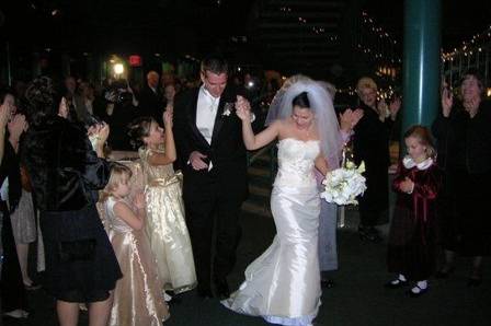 The bride holding her bouquet