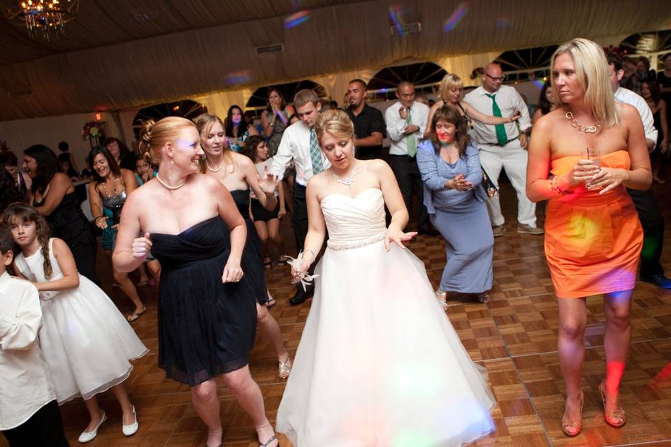 The bride with her bridesmaids