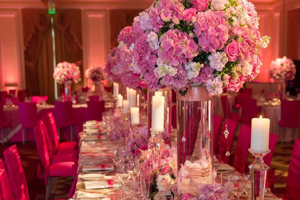 Pink table setup