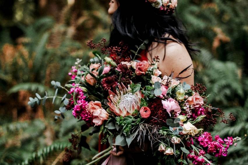 Horizonal bridal bouquet