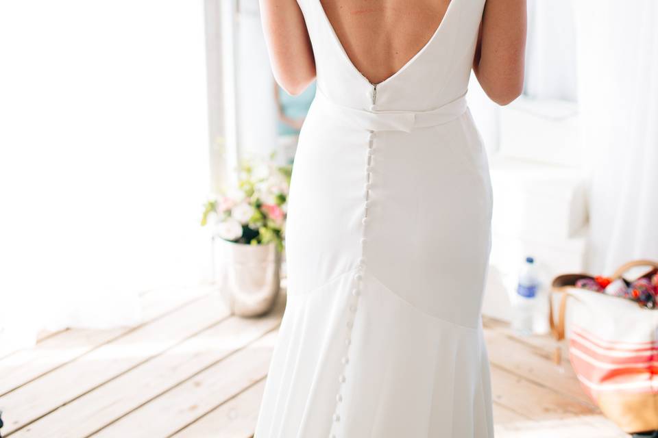 Low back wedding dress