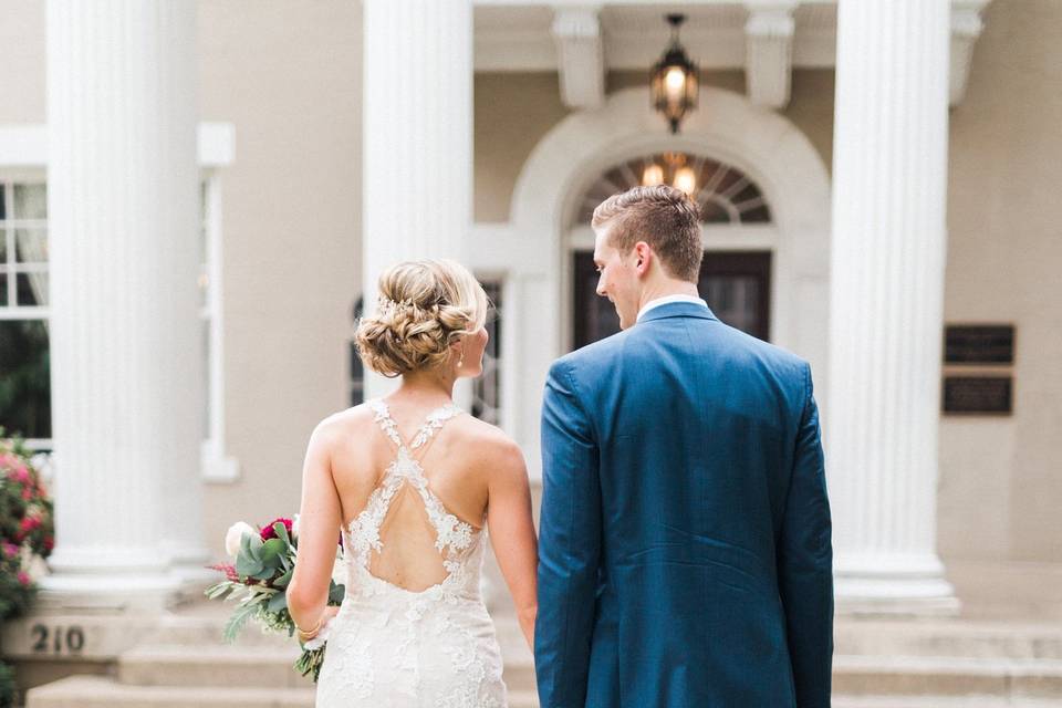 Open back wedding dress