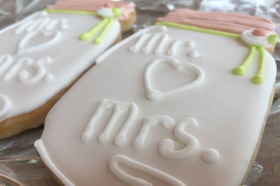 MR & MRS over the top Sugar Cookie Favor