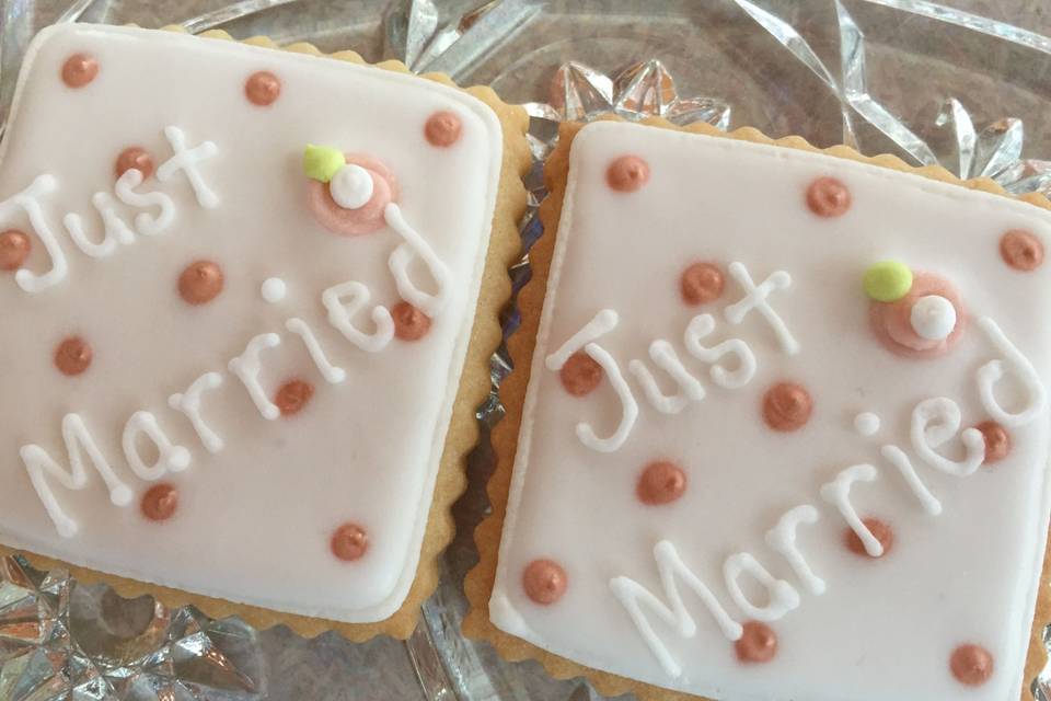 Just Married Wedding Cookie Favors