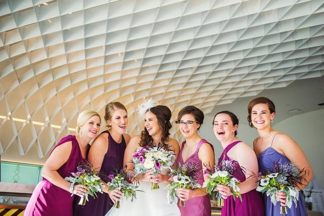 Bride and her bridesmaids