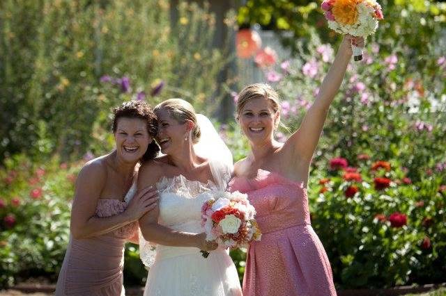 The bride with her friends