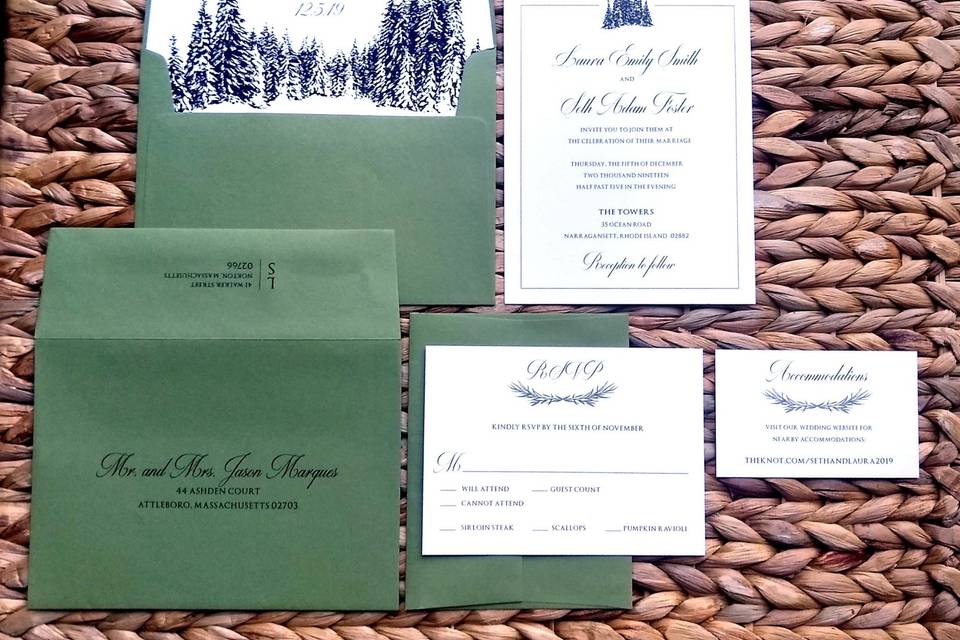 Invite with envelope liner