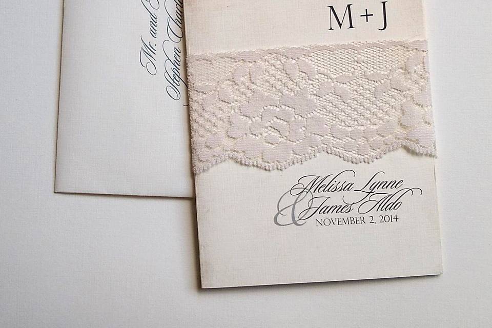 Gatefold wedding invitation