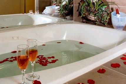 The married couple can enjoy a large honeymoon suite to celebrate their special day together!