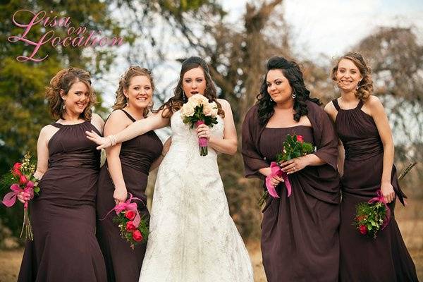 The bridal party always has great fun with Lisa On Location's memorable wedding photography.