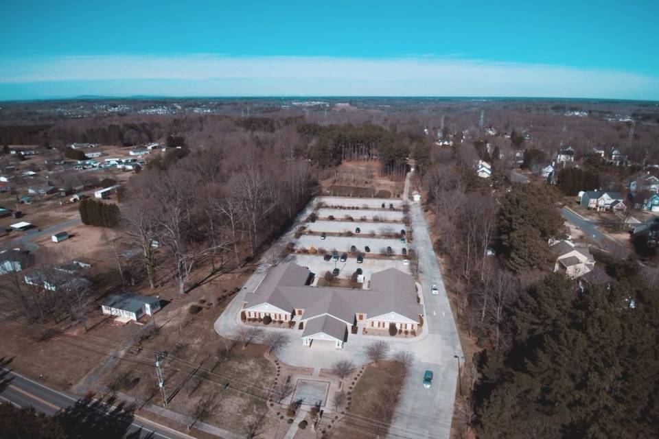 Drone shot of wedding location