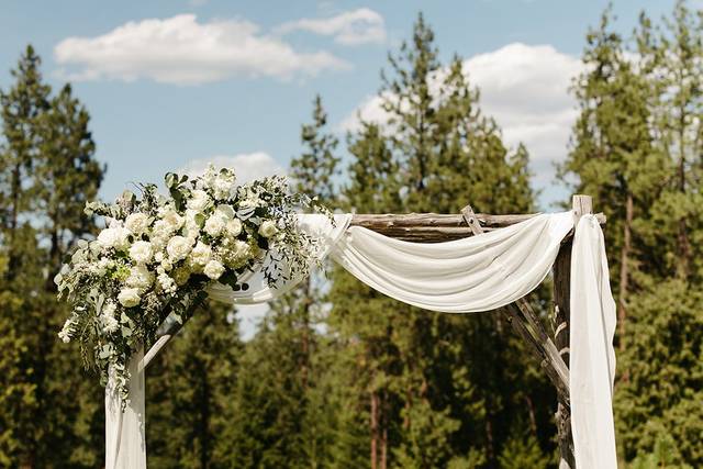 Arbor at tent