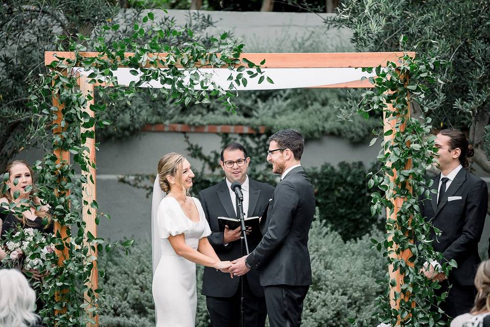 Exchanging their vows