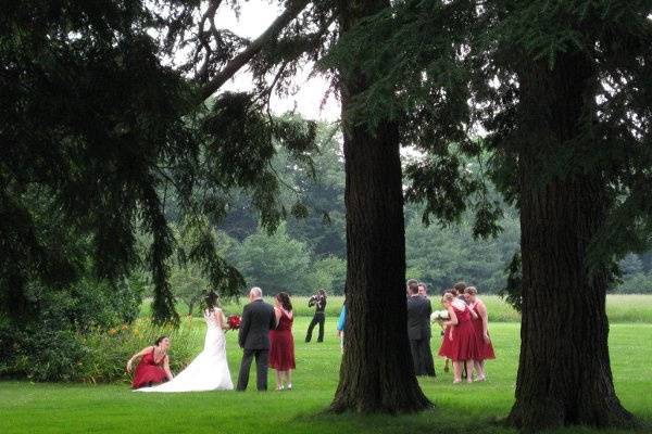 Outdoor wedding setup