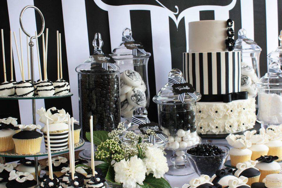 Elegant Black White Party Dessert Table