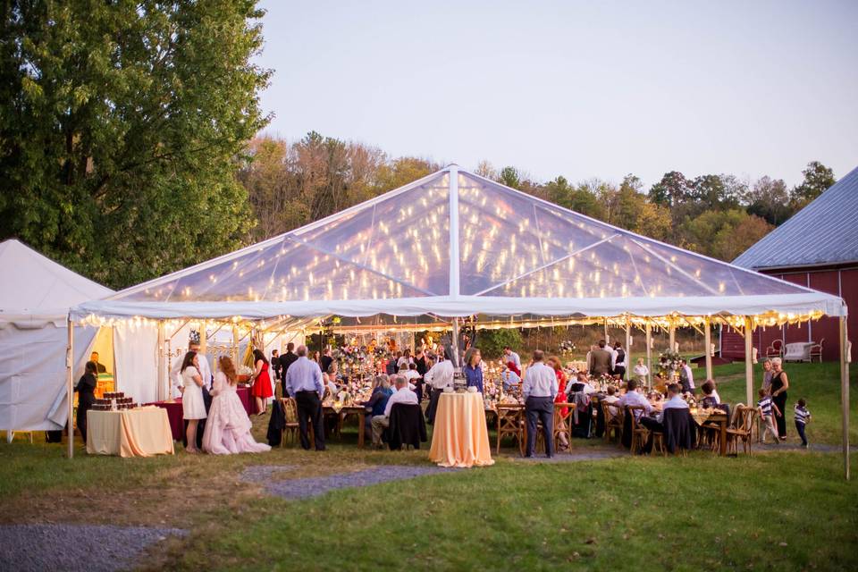 Clear reception tent