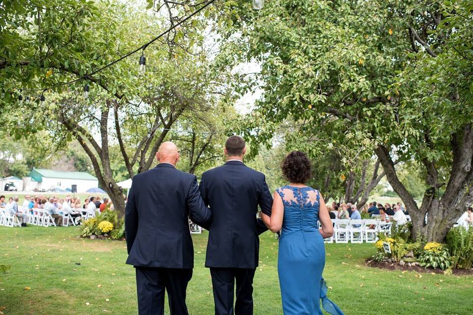 Groom with his escorts