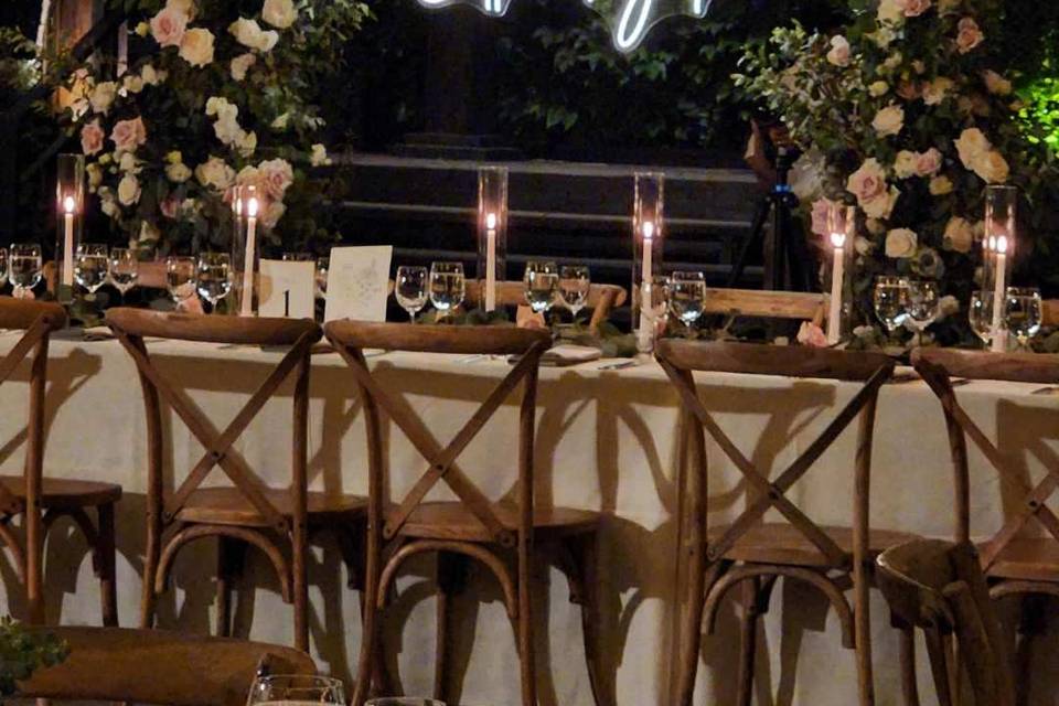 Bridal table backdrop
