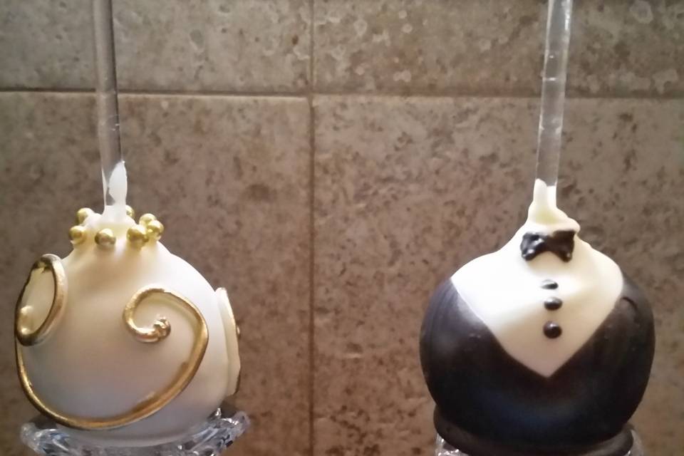 Bride and Groom Cake Pops