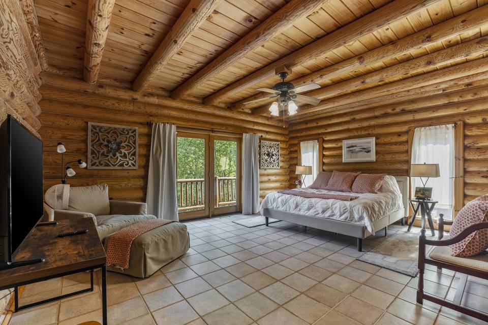 Master bedroom of cabin
