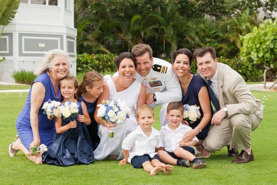 happy family photo at this Casa Ybel Resort wedding on Sanibel Island