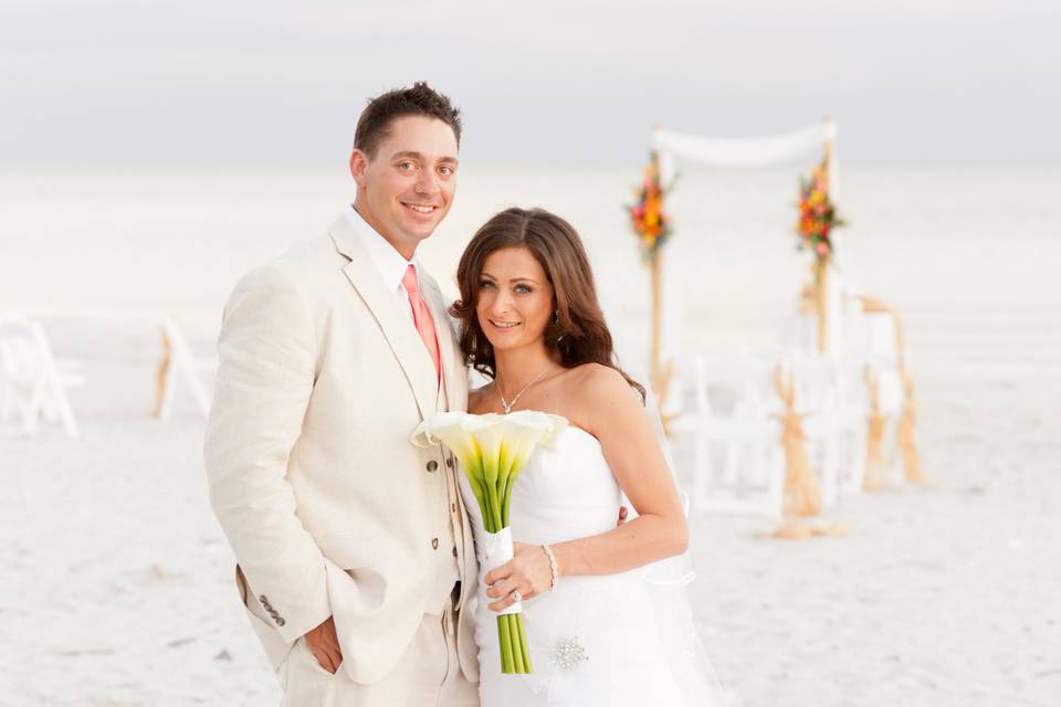 Quiet moment for the bride and groom after their Casa Ybel Wedding on Sanibel Island