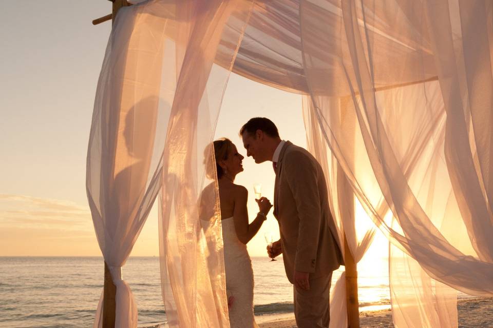 Intimate wedding ceremony on Marco Island beach