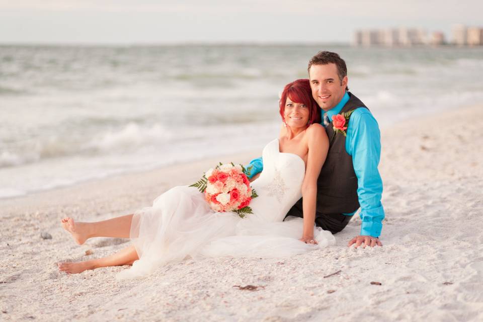 this couple from Canada enjoy their beach wedding on Marco Island