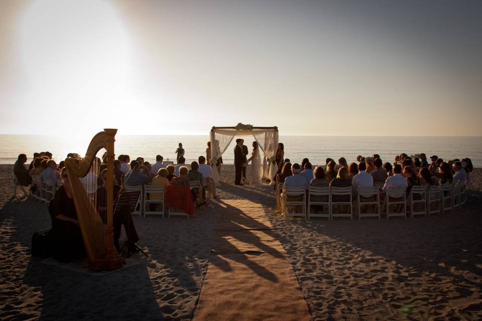 Wedding ceremony on the beach at Tween Waters Inn on Captiva Island