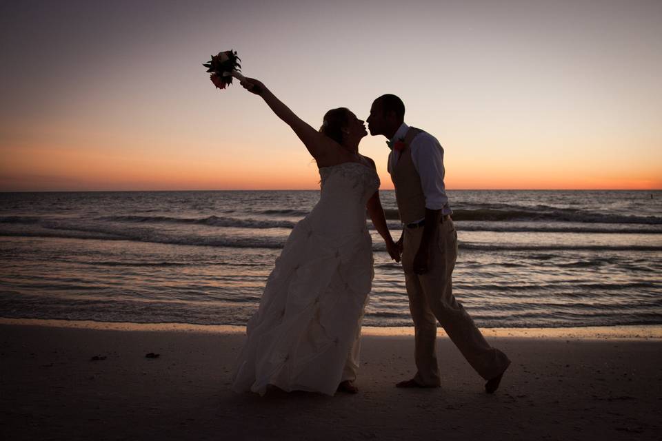 sunset wedding photo on Marco Island