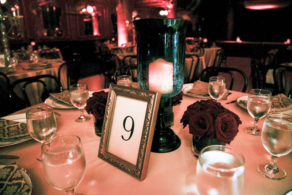 Table number and centerpieces