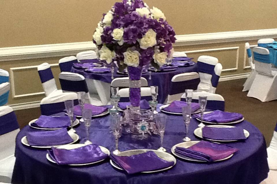 Purple table setting