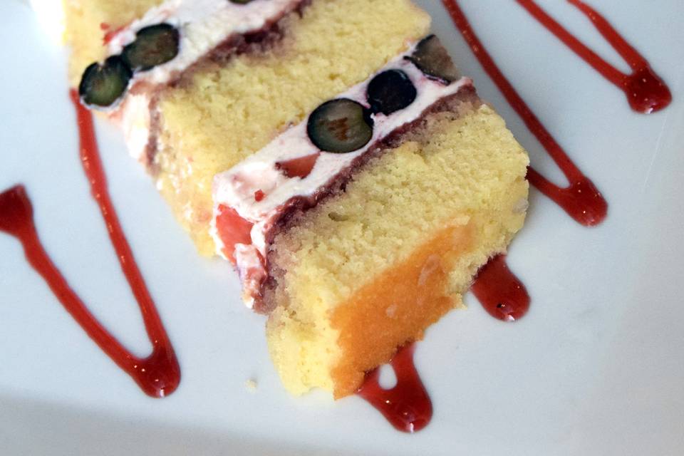 Sliced cake