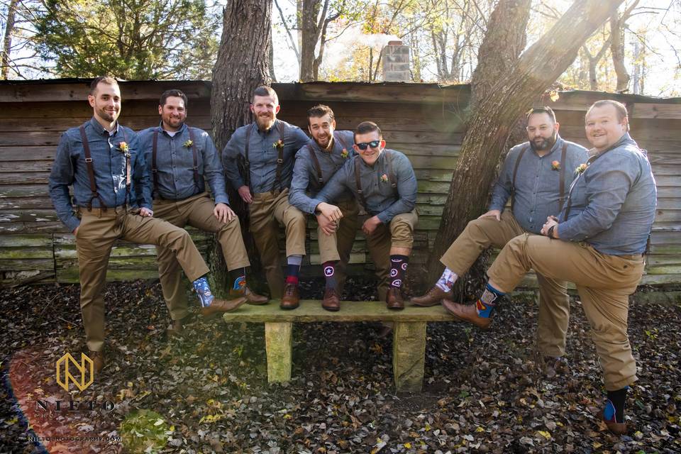 Groomsmen and their socks