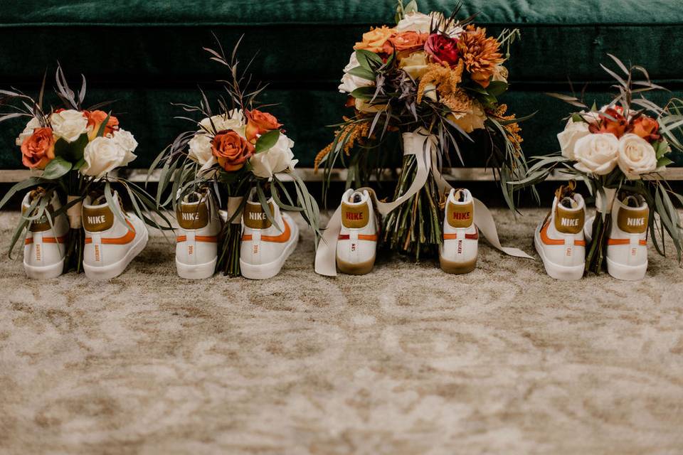 Basketball shoes and Bouquets