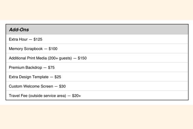 Official Price list p.4