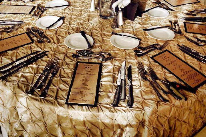 Golden table cloth