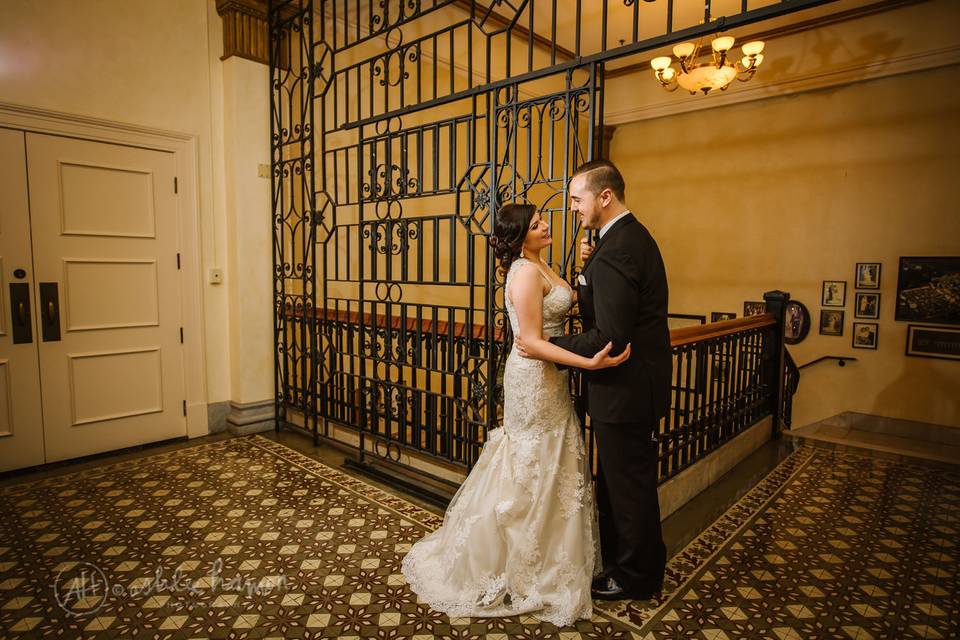 The bride and groom