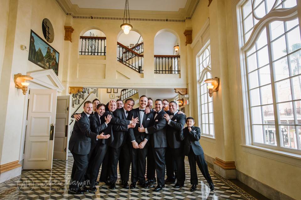 Groom with the groomsmen