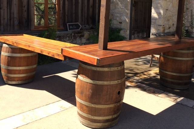 Beautiful rustic wine barrel arbor bar. Create an amazing 