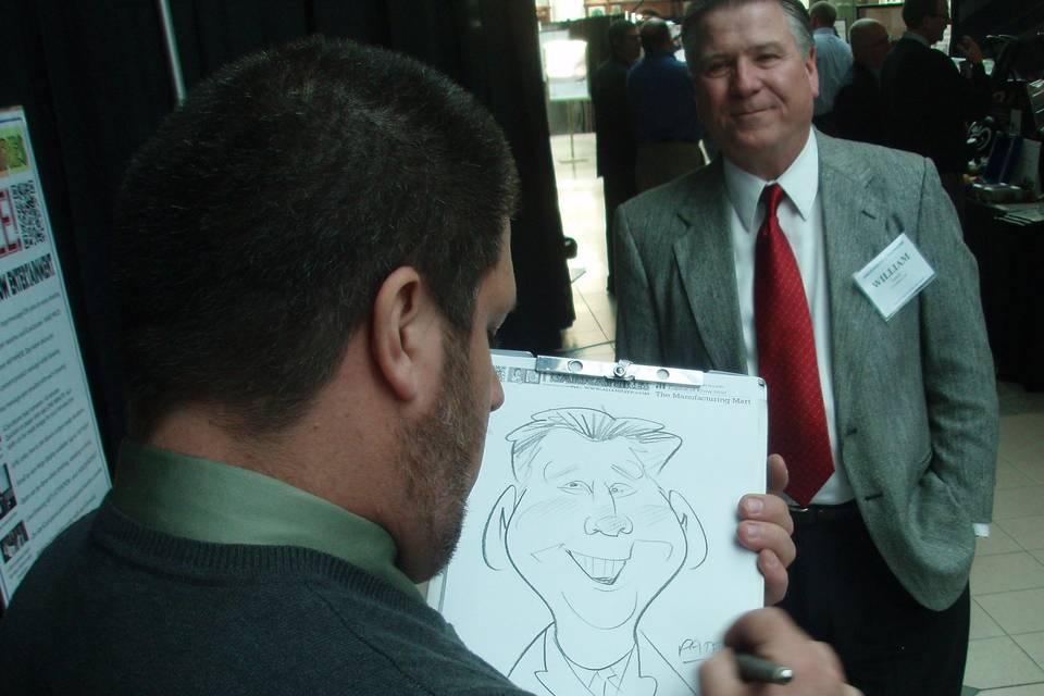 Adam Pate's 60 Second Strolling Speed Sketchers Caricatures and Entertainment